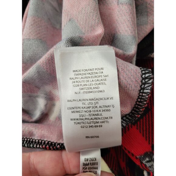 Polo Ralph Lauren Red Black Check teddy Bear pj set pajamas size Medium Sleep - Picture 11 of 12